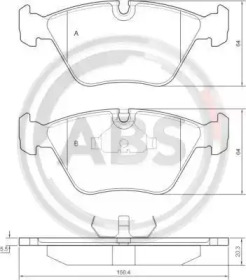 Гальмівні колодки дискові  перед. BMW 5 (E34), 7 (E32), Z3 (E36) 1.8-5.0 01.88-