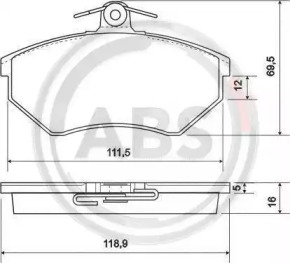 Колодка гальм. диск. AUDI/SEAT/VW передн. (вир-во ABS)