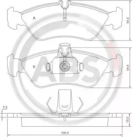 Колодка гальм. диск. MB/VW SPRINTER 300/LT35 задн. (вир-во ABS)