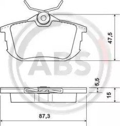 Колодка гальм. MITSUBISHI / VOLVO Carisma/S40/V40 задн. (вир-во ABS)