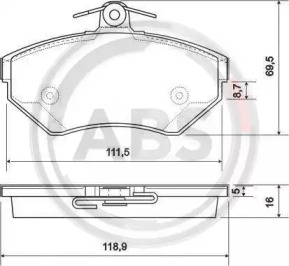 Колодка гальм. диск. SEAT/VW AROSA/CORDOBA/GOLF/POLO передн. (вир-во ABS)