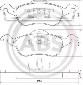 Колодка гальм. диск. FORD FOCUS передн. (вир-во ABS)