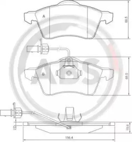 Колодка гальм. диск. VW T4 15\ передн. (вир-во ABS)