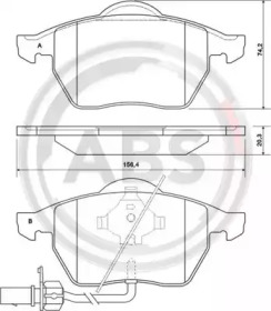 Колодка гальм. диск. AUDI/VW A6/PASSAT передн. (вир-во ABS)