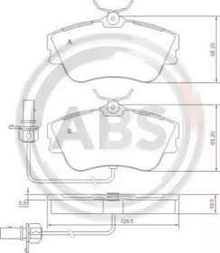 Колодка гальм. диск. VW T4 передн. (вир-во ABS)