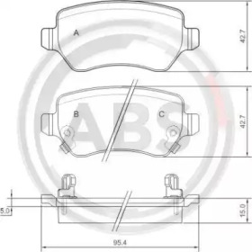 Колодка гальм. диск. OPEL ASTRA/ZAFIRA задн. (вир-во ABS)