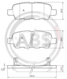 Колодка гальм. диск. NISSAN/RENAULT QASHQAI/X-TRAIL/KOLEOS задн. (вир-во ABS)