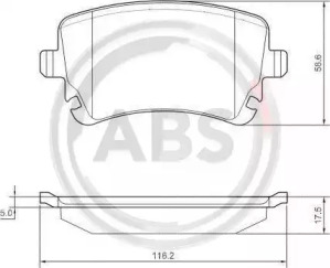 Колодка гальм. AUDI A8 задн. (вир-во ABS)