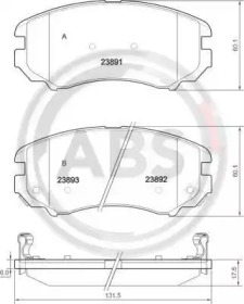 Колодка гальм. диск. HYUNDAI/KIA COUPE/TUCSON/SONATA/SOUL передн. (вир-во ABS)