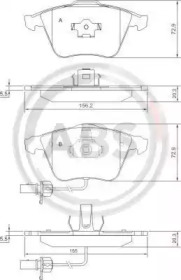 Колодка гальм. диск. AUDI A4/A6/A8 передн. (вир-во ABS)