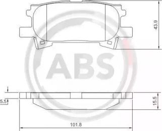 Колодка гальм. диск. LEXUS RX, задн. (вир-во ABS)