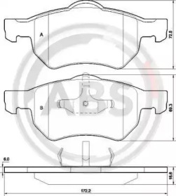 Колодка гальм. диск. CHRYSLER/DODGE VOYAGER/CARAVAN передн. (вир-во ABS)