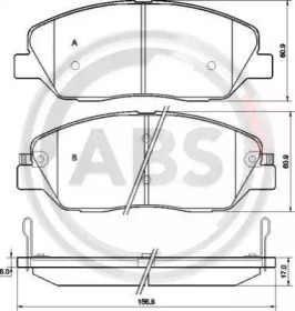 Колодка гальм. диск. HYUNDAI SANTA FE, передн. (вир-во ABS)