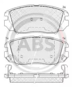 Колодка гальм. диск. HYUNDAI GRANDEUR передн. (вир-во ABS)