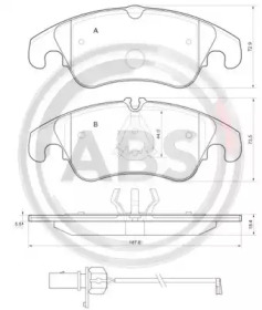 Колодка гальм. диск. AUDI A4 Berlina (8K2) Avant (8K5)(11/07-) передн. (вир-во ABS)