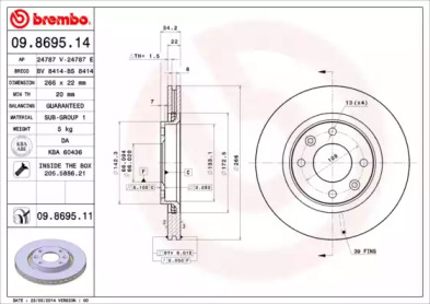 Диск гальмівний CITROEN C3, C4, PEUGEOT 207 передн., вент. (вир-во BREMBO)