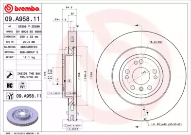 Диск гальмівний MB GL-CLASS передн., вент. (вир-во BREMBO)