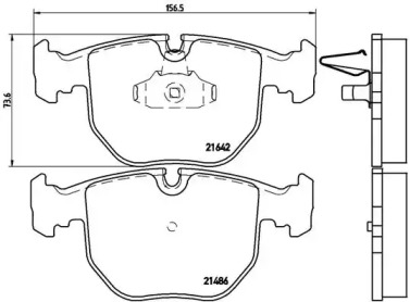 Колодка гальм. диск. BMW 5 (E39), 5 TOURING (E39), 7 (E38), X5 передн. (вир-во BREMBO)