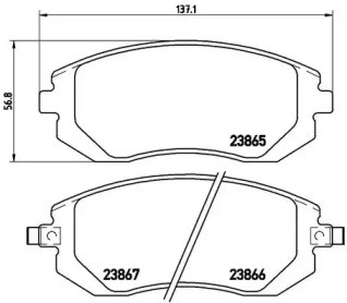 Колодка гальм. диск. SUBARU FORESTER (SF, SG), IMPREZA (GD, GG) передн. (вир-во BREMBO)