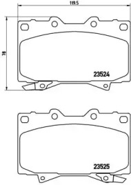 Колодка гальм. диск. TOYOTA LAND CRUISER (_J7_), LAND CRUISER 100 (_J10_) передн. (вир-во BREMBO)