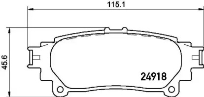 Колодка гальм. диск. LEXUS RX, TOYOTA PRIUS задн. (вир-во BREMBO)