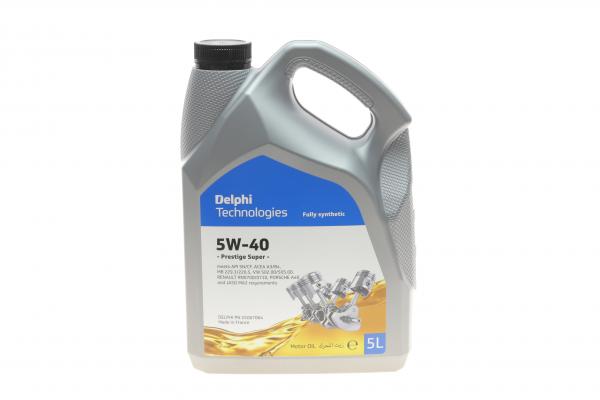 DELPHI 5L (Made in France!) Prestige PLUS 5W-40 масло синт. A3/B4-04,API SJ/CF,SL/CF VW502.00/505.00,MB229.3,226.5,BMW LL-01,Renault RN0710