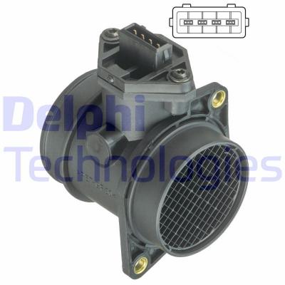 DELPHI Расходомер воздуха AUDI 1,8T: A3/4/6 VW 1,8/2,0: Golf IV, Passat  SKODA 1,8T SEAT