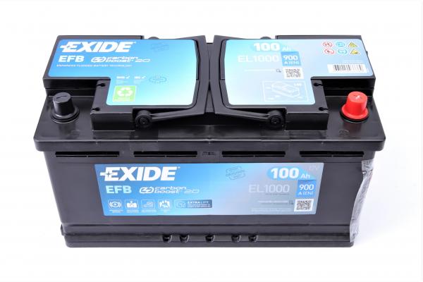 Акумулятор 100Ah-12v Exide EFB (353х175х190), R, EN900