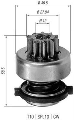 MAGNETI MARELLI бендикс (z=10) FIAT 1,7D OPEL 1,7D RENAULT Safrane 2,2D [940113020191]