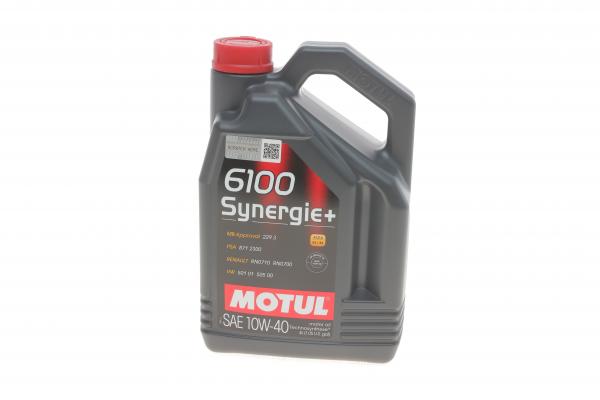 MOTUL 4л 6100 SYNERGIE+ 10W-40 Олива напівсинт. A3/B4, SN/CF, MB 229.3, RENAULT RN 0710, RENAULT RN 0700, VW 501.01, VW 505.00