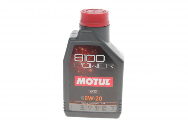 Олива моторна 100% синтетична естерова д/авто MOTUL 8100 Power 0W20 1L