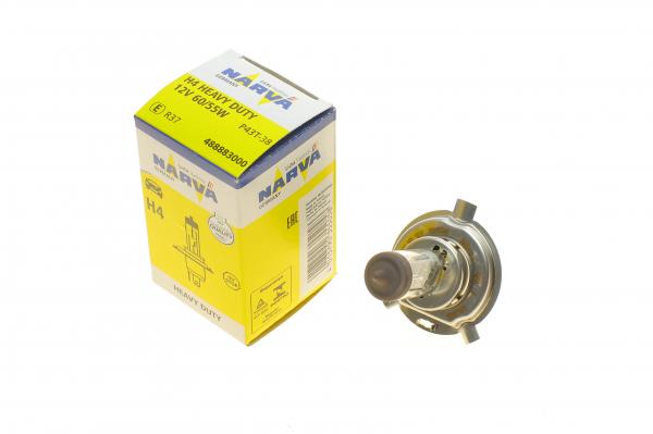 Лампа розжарювання H4 12V 60/55W P43t STANDARD blister 1шт (вир-во Narva)