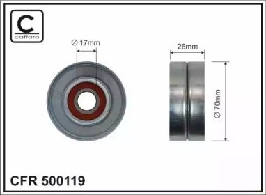 Ролик натяжний 70x17x26 metal