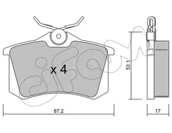 CIFAM VW Тормозные колодки задн.Audi A1/3/4/6/8,Caddy III,Golf IV,V,VI,Passat,Skoda Fabia I,II,III,Karoq,Octavia,Rapid