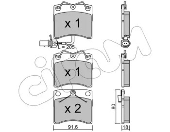 CIFAM VW Тормозные колодки передн.T4 90-