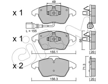 CIFAM VW Тормозные колодки передн. Audi A3 03-Golf V,Caddy III,TouranSkoda Octavia (с датчиком)