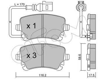 CIFAM VW гальмівні колодки задн.Audi A4/A6/A8 04-T5 03-