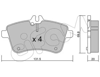 CIFAM DB Тормозные колодки передн.W169/245 04-