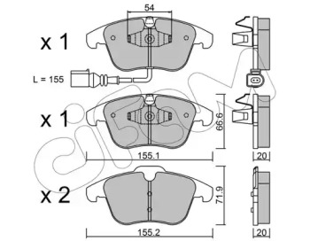 CIFAM VW гальмівні колодки передн. Tiguan 07-, AUDI, SEAT