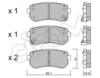 CIFAM HYUNDAI Гальмівні колодки задн. i30 07-, Kia Ceed, Carens 02-