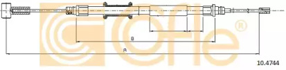 Трос ручного гальма зад. Л/П PSA Boxer/Ducato/Jumper 30-33-35 mod/06- 1390/1075