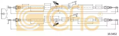 Трос ручного гальма зад. Ford Kuga 08- 1940/1803+1850/1715