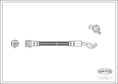 Шланг гальмівний  SSANG YONG Korando/Rexton/Musso \99>> RR