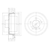 DELPHI DB барабан гальмівний задній 207-210 230X42