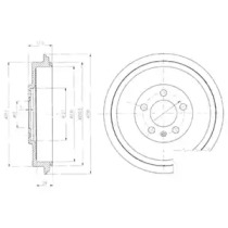 DELPHI VW гальмівний барабан Polo,Skoda Octavia 1.6 / 1,9 TDI