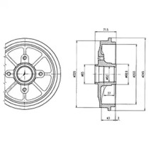 DELPHI CITROEN гальмівний барабан (без підшипника) C2,C3,Peugeot 1007 02-