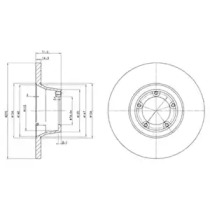 DELPHI FORD Гальмівний диск передн. TRANSIT 1.6, 2.0 85-