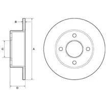 DELPHI VW диск гальмівний задн. 10mm Audi 80/100 82-96