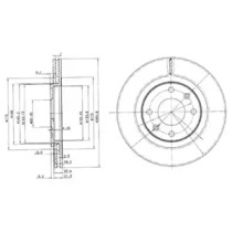 DELPHI CITROEN диск гальмів.передн.Berlingo 96-,BX,Xantia,Xsara,ZX,Peugeot 206,405,Partner