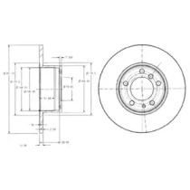 DELPHI BMW диск гальмівний передн.5-serie E34 88-